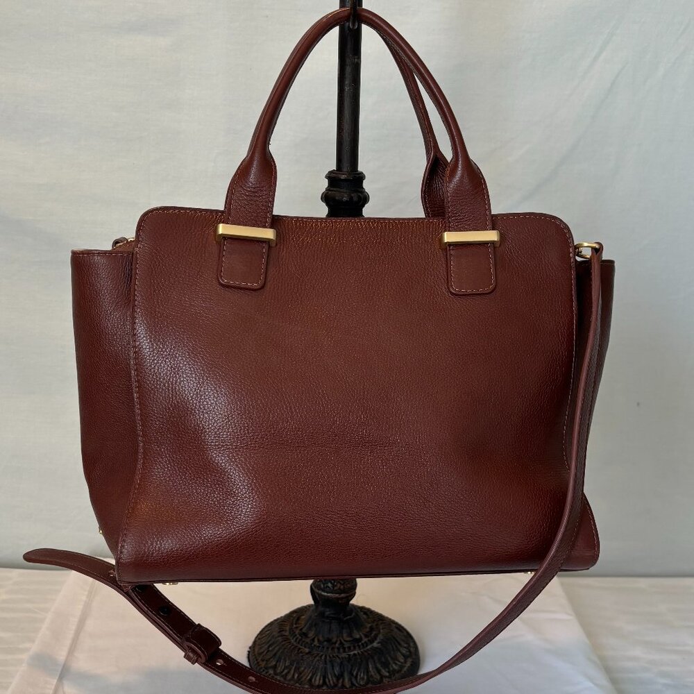 GiGI New York brown leather satchel purse with crossbody strap - Picture 2 of 14